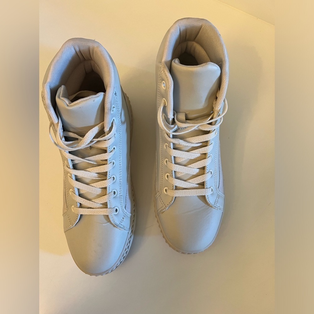 BERNESS PLATFORM HIGH TOP SNEAKER WHITE. SIZE 8 - Picture 3 of 7